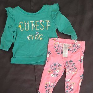 Carter's Baby Girls Long Sleeved Top and Pants Set